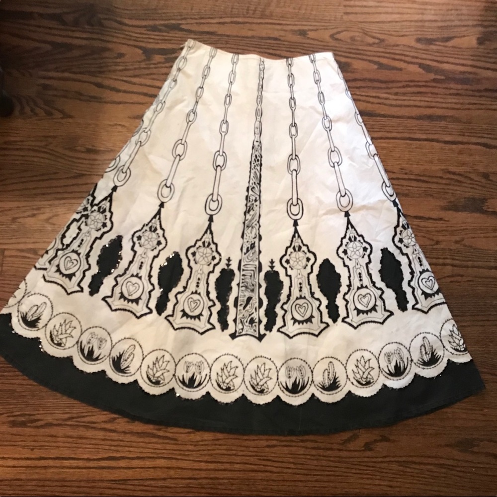 White House Black Market beaded full mid skirt 4